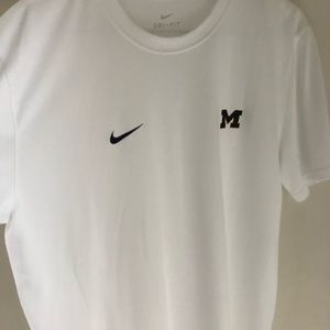 Nike Dri-Fit men’s large white University of Michigan block M navy Nike Swish